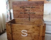 Updated design Toy Box/ solid board sides with inscription on lnside lid,