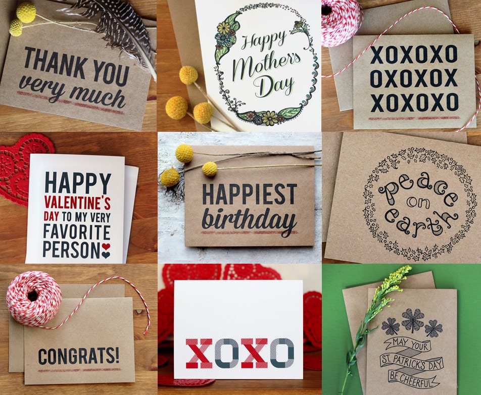 ANY 10 CARDS - Custom Assorted Card Set of 10 - Pick Any 10 Greeting Cards of Your Choice