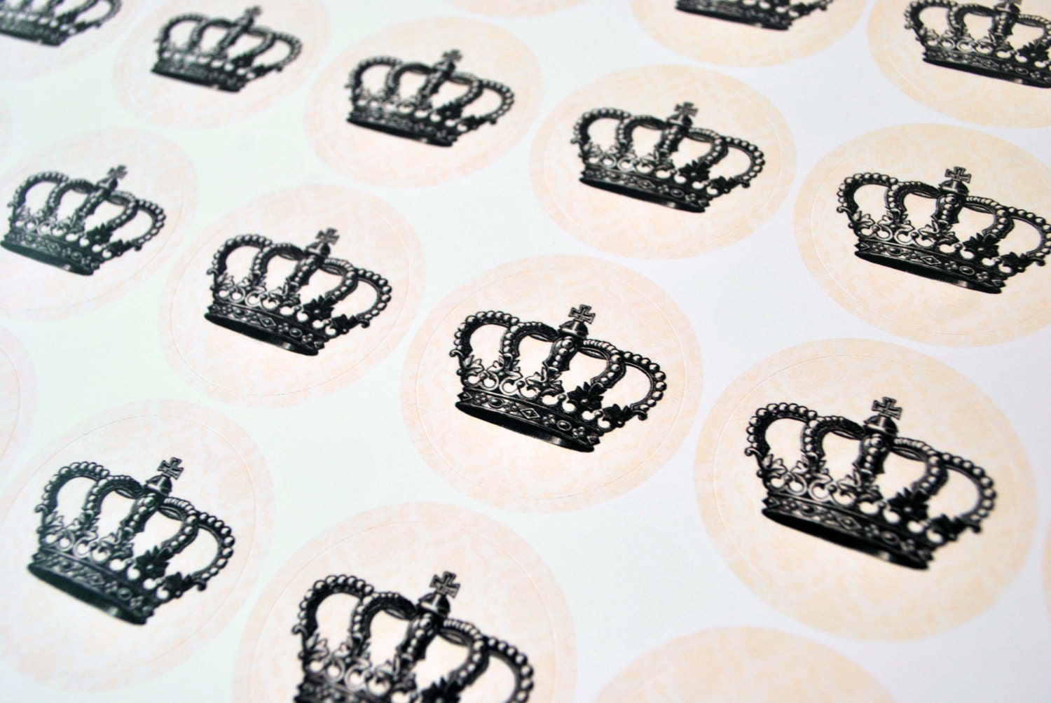 Crown Envelope Seals, Vintage Crown Stickers, Gift Tag
