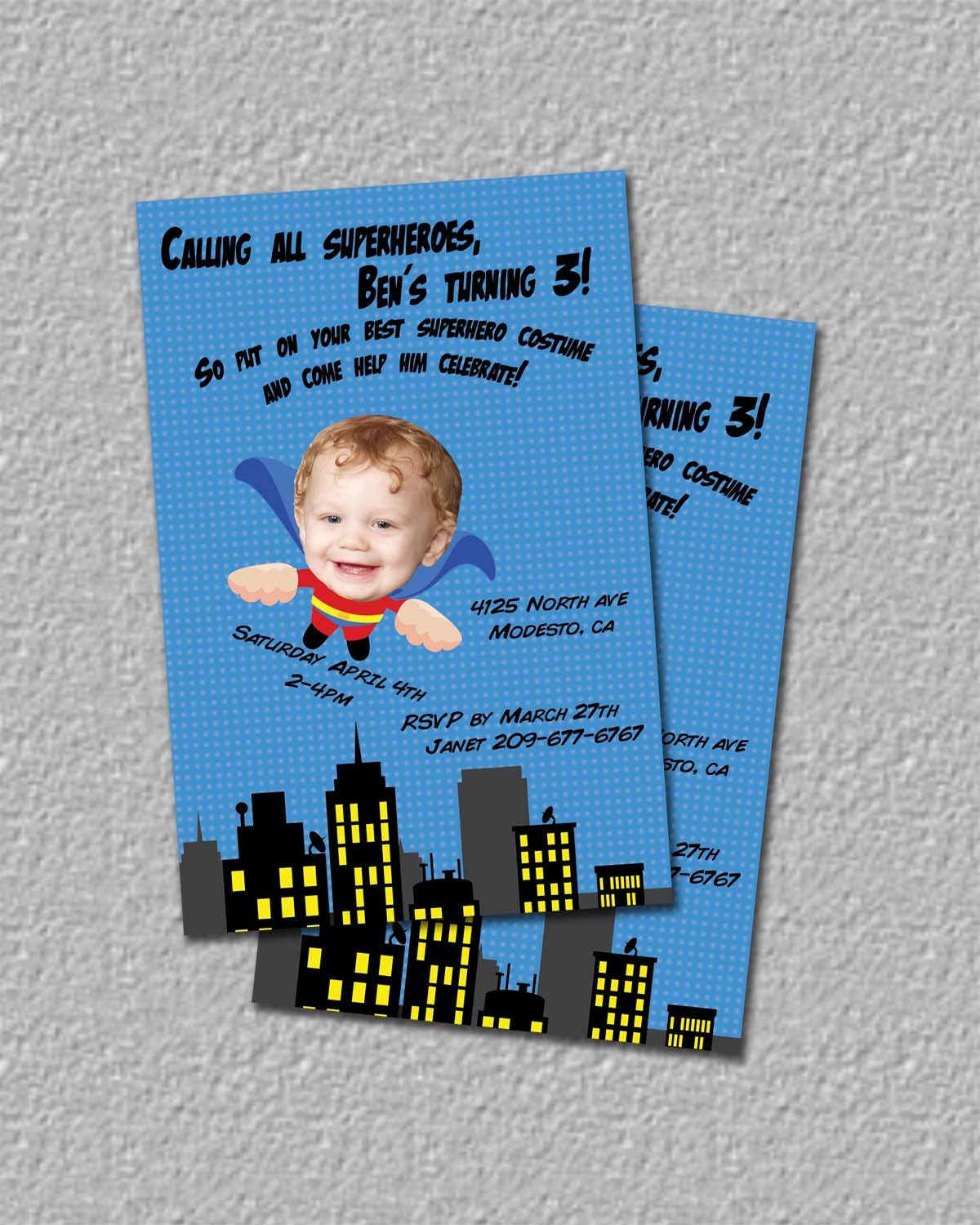 Printable Superhero Invitation, Photo Invitation, Comic Book Invitation, Printable, Invite