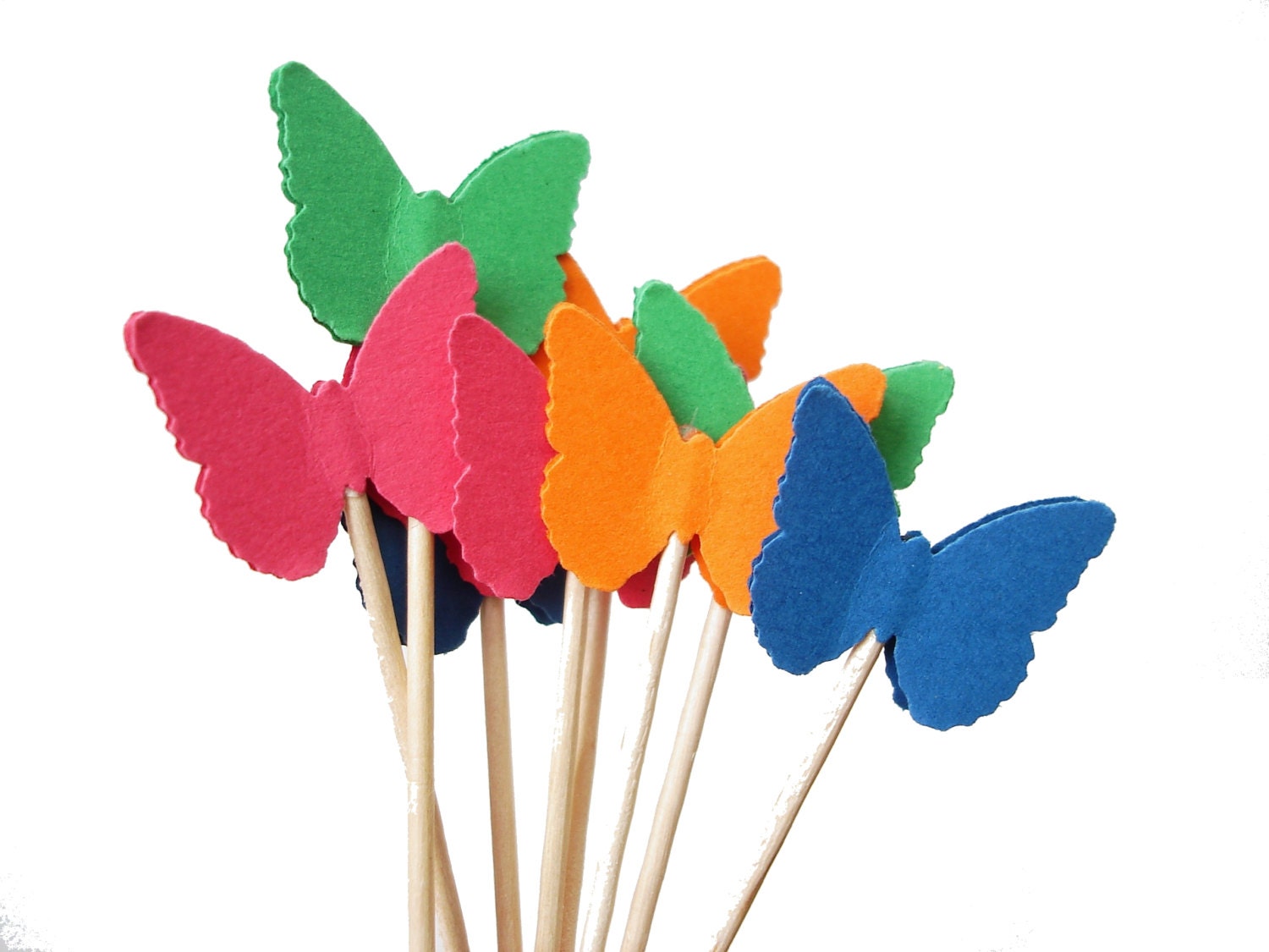 24 Classic Butterfly Party Picks, Cupcake Toppers, Food Picks, Toothpicks - No714