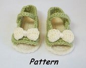 Instant Download to PDF Crochet PATTERN: New Open Toe Summer Baby Shoes w Optional Bow or Flower