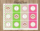 Mod Monkey Cupcake Toppers 8.5x11 Jpeg DIGITAL File PERSONALIZED Il_170x135