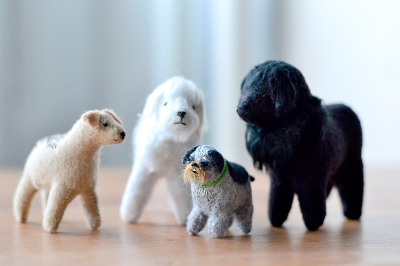 custom 3d pet portrait  (medium size) - miniature felt pet portrait by mountroyalmint