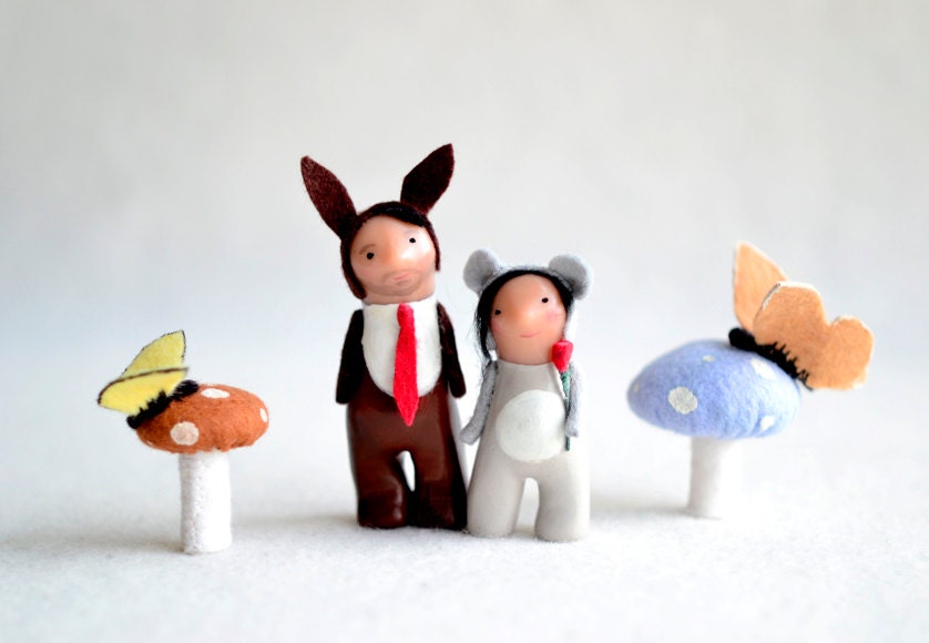 custom wedding cake topper - animal cake topper - character portrait