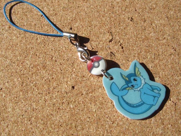 Pokemon Vaporeon cell phone charm or keychain