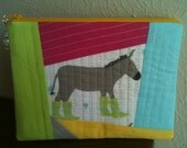 Zippered bag -- Donkeys in Wellies