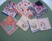 Vintage Ladies Hankies 7 Pieces Assorted Handkerchiefs