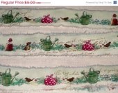 Memorial Day Sale Spring Easter Peter Rabbit Hand Distressed and Hand Stamped Fringed Ribbon Twill Rabbit001 ECS