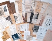 NEW Vintage neutral paper pack for collage, scrapbooking - Shades of brown, natural, black, beige, gray, creamy.