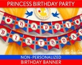 Princess Birthday Party - Banner (Happy Birthday) NonPersonalized Printable // Snow White Princess - B25Ni Il_170x135