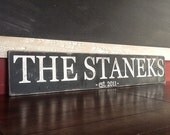 Large Custom Family Name Established Sign, 42" WOOD SIGN, Typography word art, Decoration, Gift, Wedding Gift, Last Name Personalization