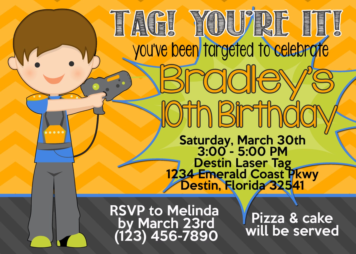 Laser Tag 5x7 Invitation - Boy Birthday Party - PRINTABLE Il_170x135