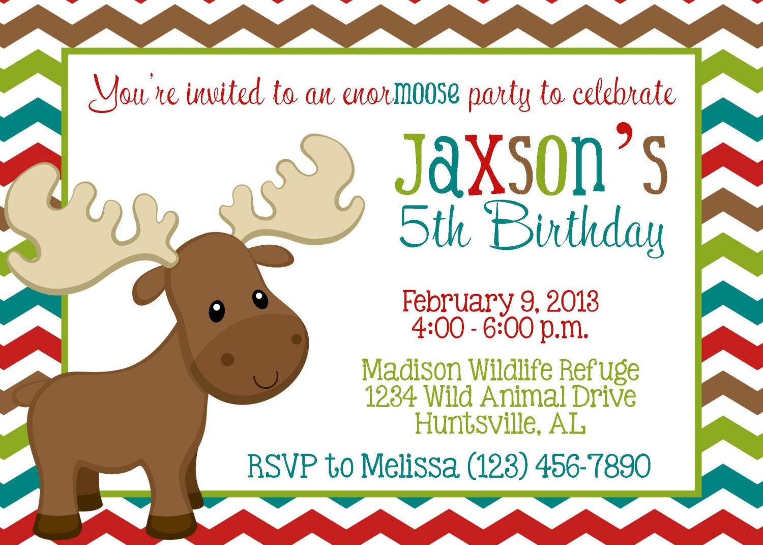 Mighty Moose Invitation - Boy Birthday Party - PRINTABLE Il_570xn