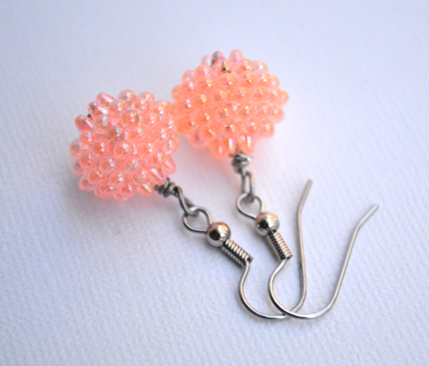 Peach Berries . Earrings . Wild Berry Collection
