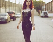 Deco full length latex gown dress