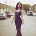 Deco full length latex gown dress