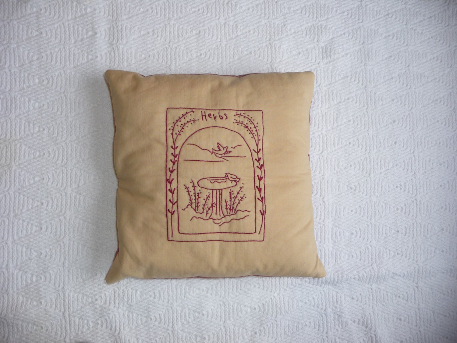 Redwork Pillow