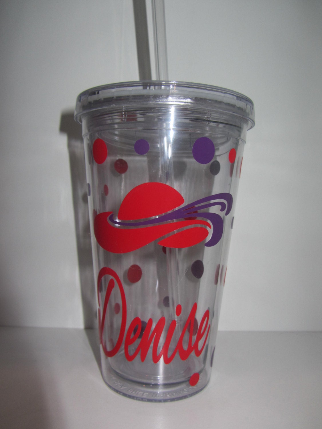 Red Hat Society ladies - Personalized acrylic tumbler with lid and straw - gift, party favor, banquets