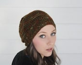 Camo Hand Knit Hipster Slouch Unisex Beanie