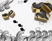 5 rubber stamps - AQUARIUM