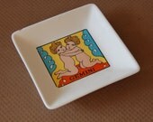 1960s Vintage Zodiac Plate Dish, Astrology Gemini Twins