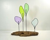 Modern Abstract Wire Driftwood Tree Sculpture Pastels