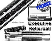 Perfect professional gift, Black and White executive roller ball pen
