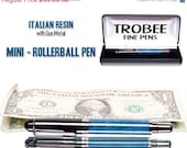 ON SALE NOW Short sized pen - mini rollerball with Imported Italian resin, small but awesome