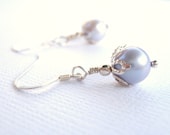 Freshwater Pearl Earrings, Lavender, Sterling Silver Ear Wires,  Wedding Jewelry, Bridesmaids, Girl, Women - ChristinesJewelry
