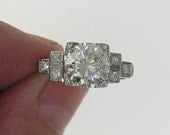 Platinum Art Deco 2.86ct Round Brilliant Cut (K color VS1 clarity) EGL Cert