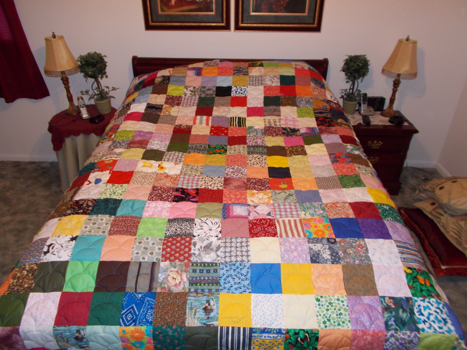 CUSTOM MADE to Order Patchwork Quilt in KING Size Everything Supplied You Choose Colors ---- 50% Deposit