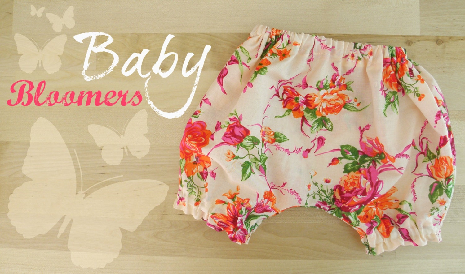 Baby Bloomers - Elegant baby diaper cover with delicate Roses