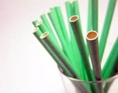 25 solid mint green Paper Straws, AND Digital DIY straw tags (your color choice), Party Striped Straws