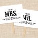 Printable Wedding Sign - Thank You Mr and Mrs Signs - 5x7 Digital Design - Instant Download