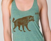 womans racerback tank top- LOL hyena American Apparel lemon - available in XS,S,M, L- Worlwide Shipping