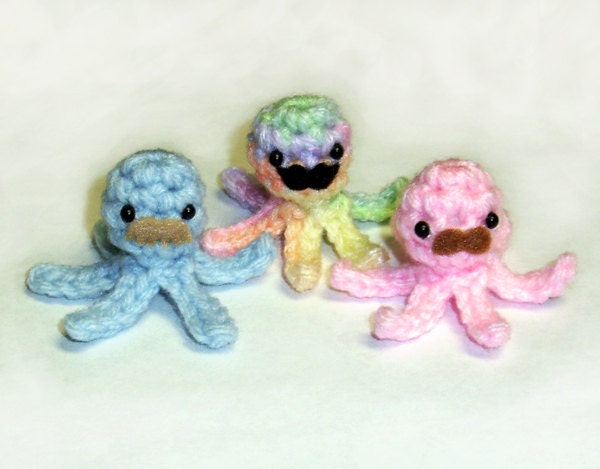 Tiny Squidlets with 'Staches - Choose 3