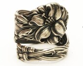 Spoon Ring Lovely Frontenac Victorian Era Sterling Ring, Lily Pattern Made in YOUR size (4030)