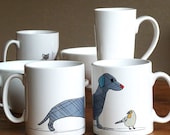 Dog And Bird Ceramic Mug