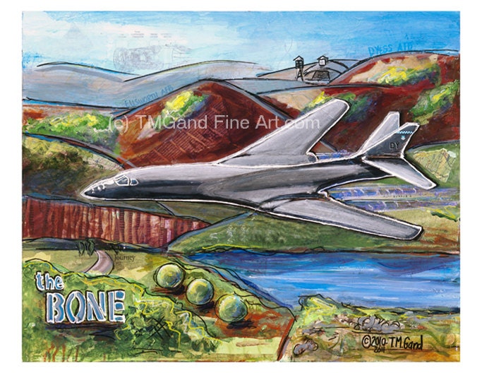 Signed 24 x 30 inch B-1 Bomber: The Bone archival art print