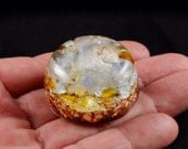 Pocket Orgone Energy Generator. Tibetan Crystal, Kyanite, Amber, Rhodizite, Phenacite, Selenite, Tourmaline, Copper, Silver Leaf ..  (227)