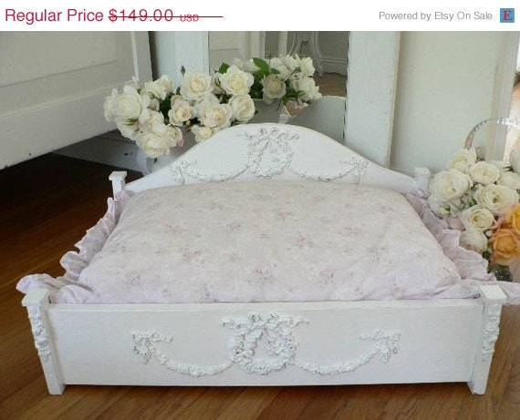 ON SALE Shabby wooden Pet Bed Handcrafted Chic For Small Dog Or Cat