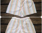 Vtg 80s High Waist Cheeky Stripe Shorts