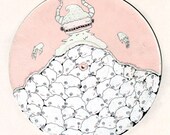 Original Painting on a Recycled Vinyl Record - Pink Devil
