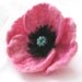 Felt  Pink  POPPY...Flower Brooch