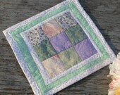 SUMMER, Nine Patch, Table Quilt, Candle Mat, Table Mat, One of a Kind, Original Design