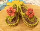 Buggs - Crochet Chartreuse Green Baby Flip Flop Sandals - Pick Your Color