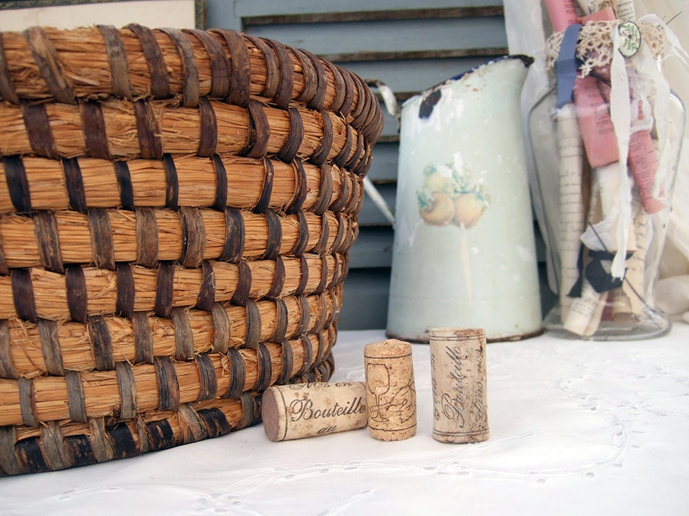 French Basket  Handmade large round