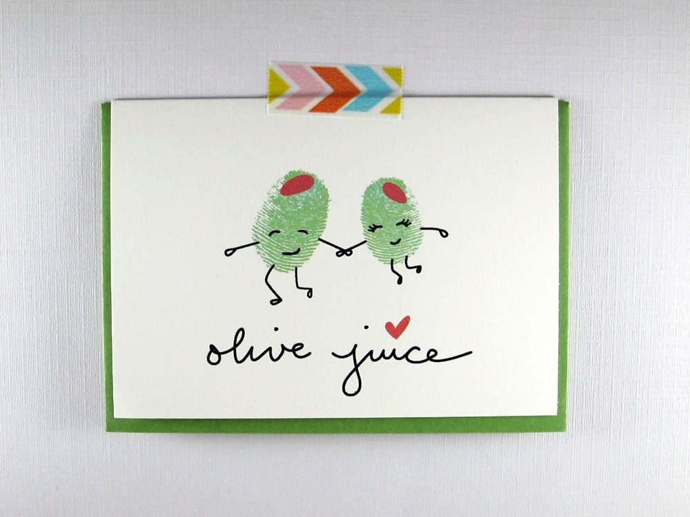 Olive Juice Olives Love Greeting Card