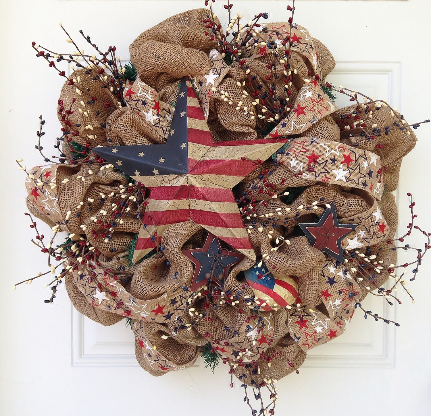 Burlap Patriotic Wreath